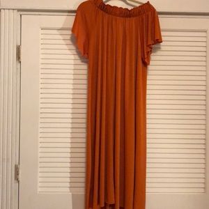 Zara orange midi dress